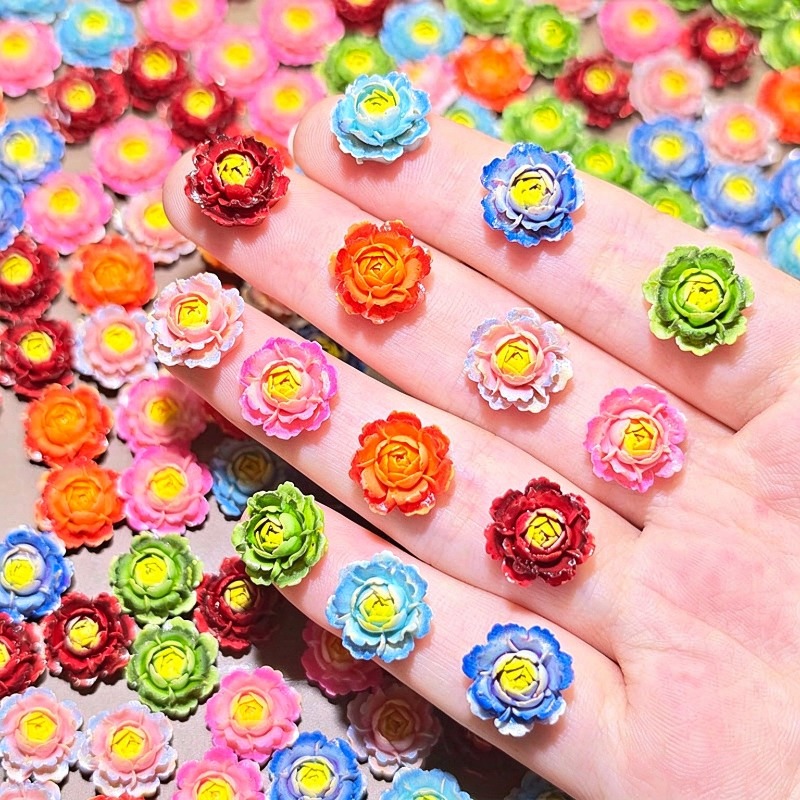 Resin Art Rose - 50 قطعة من زخارف الورد ثلاثية